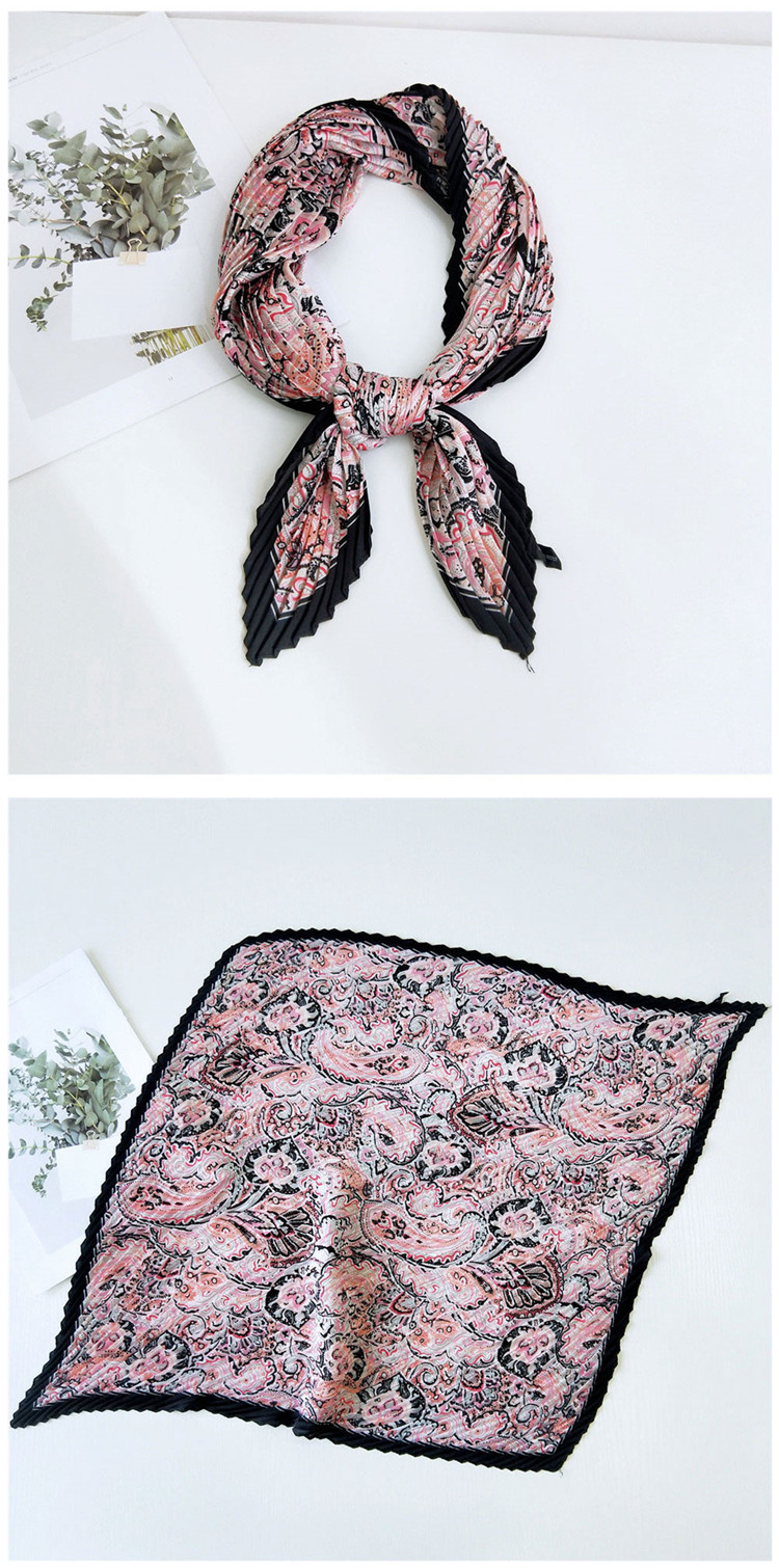 Women'S Gender Frill Design Elegant Style Women's Elegant Color Block Polyester Frill Silk Scarves