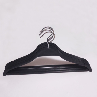 ZARA同款女装衣挂黑色PP塑料防滑衣架防风家用阳台晾衣架批发现货