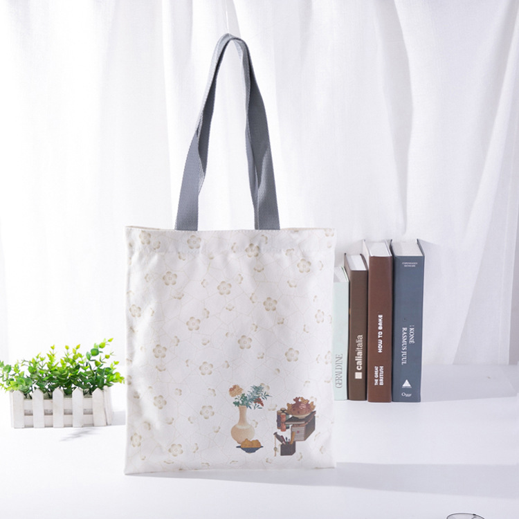 印花手提棉布袋定做 简约单肩帆布包女创意广告购物帆布袋定制