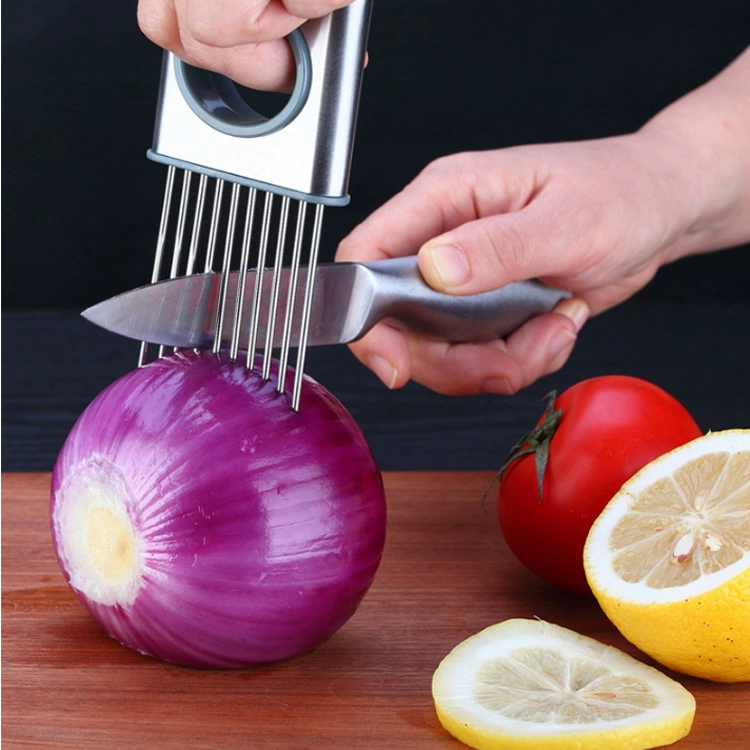 Onion holder and meat needle, 304 stainless steel kitchen tool, multi‑pin stabilizer, A/B styles