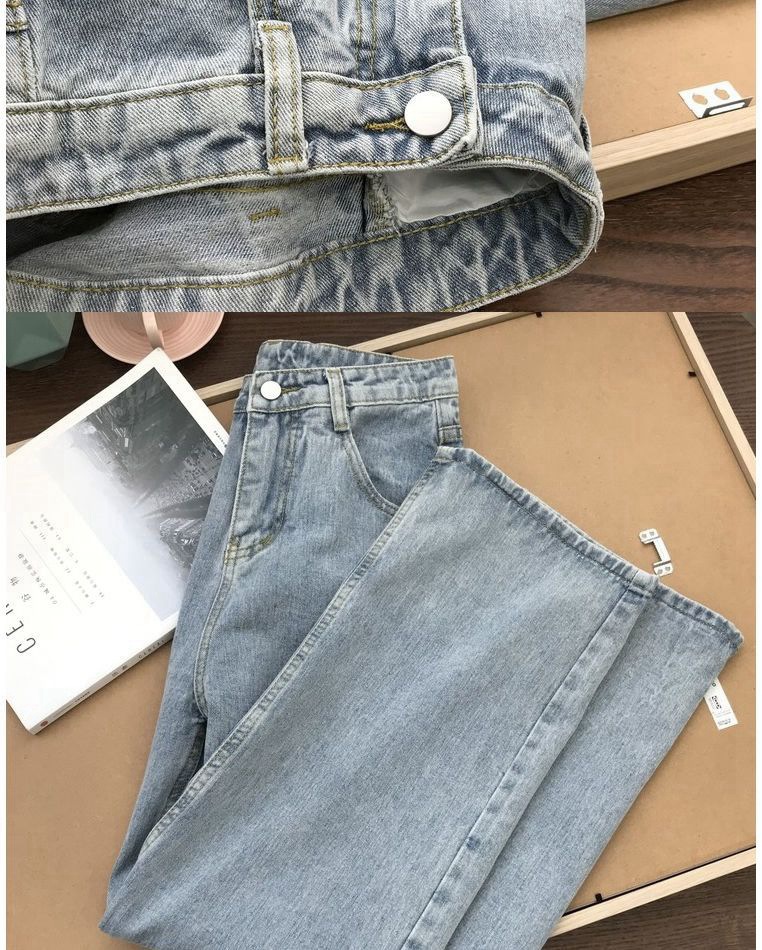 Frau Täglich Retro Einfarbig In Voller Länge Gewaschen Jeans display picture 12