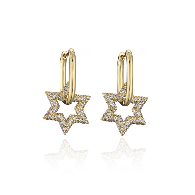 Fashion Creative Six-pointed Star Flower-shaped Earringss display picture 5