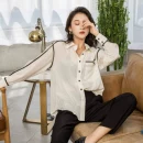 詹妮优时尚长袖<font red=H>衬衣</font><font red=H>女</font>秋季新款撞色宽松<font red=H>女</font><font red=H>衬衫</font>韩国<font red=H>女装</font>上衣