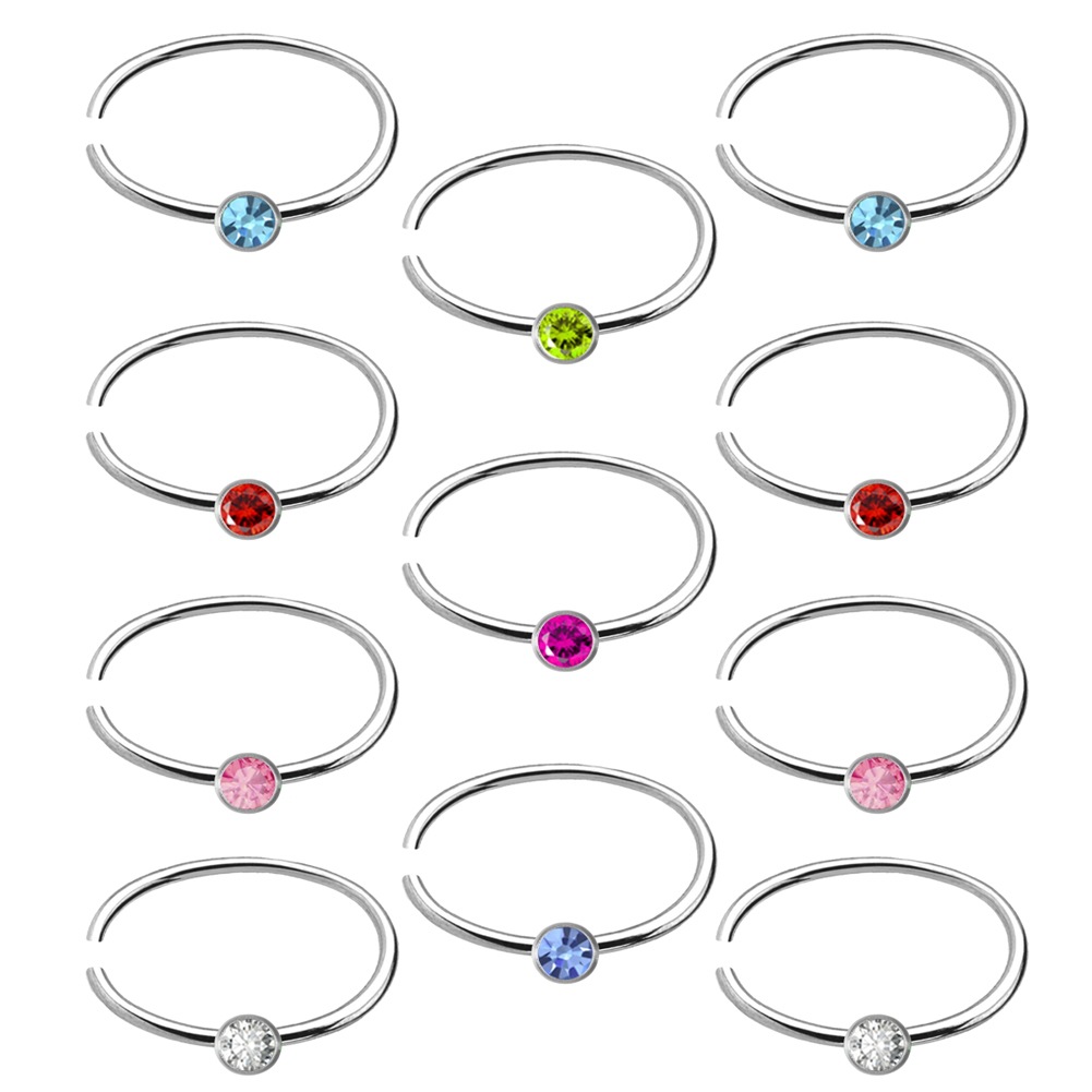 38g Weight Rhinestones Inlay Material Nose Ring Classification 1 Set Quantity Daily Occasion Stainless Steel Material Round Pattern Unisex Gender Inlay Design Fashion Style 1 Set Fashion Round Stainless Steel Inlay Rhinestones Nose Ring Nose Pin 1