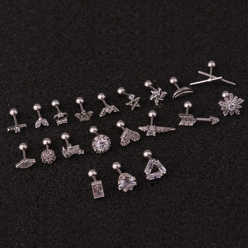 Ear Cartilage Rings & Studs Ethnic Style Flower 316 Stainless Steel  Copper display picture 23