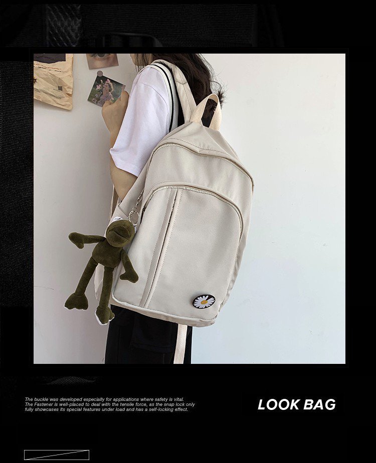 Schoolbag New Korean Fashion Campus Large Capacity Solid Color Backpack Simple Backpack Wholesale Nihaojewelry display picture 34