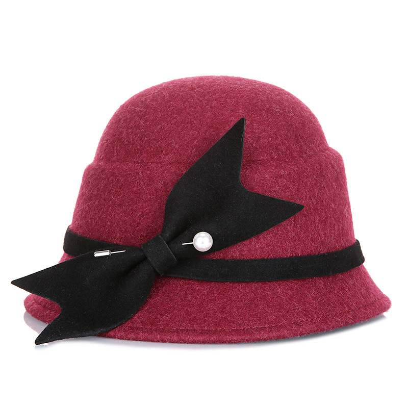 Sombrero Otoño e Invierno Nuevo estilo coreano estilo japonés lana pura de las mujeres en forma especial cálido sombrero de moda sombrero de fieltro hecho a mano al por mayor image 5