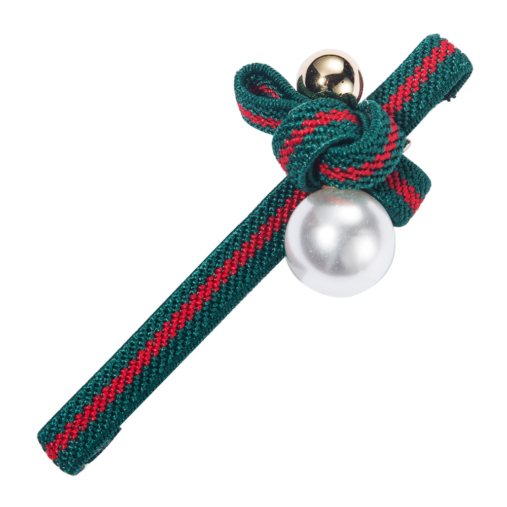 Korean new pearl stripe bow tie cheap hairpin wholesale7