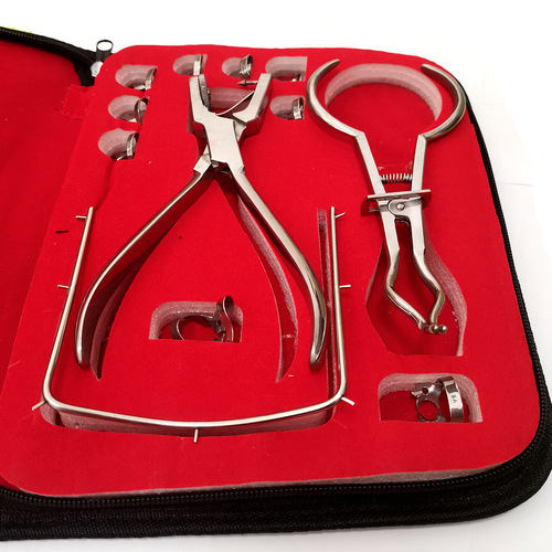 Dental Oral Rubber Dam Kit + Imprint Punch Plate + Cotton Pellets - Practitioner Exam Home Combination Set