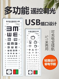 对数视力表挂图标准儿童家用幼儿园卡通E字C成人测近视眼睛视力表