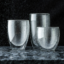 批發玻璃杯蛋形雙層水杯咖啡牛奶杯果汁杯家用花茶杯水杯子