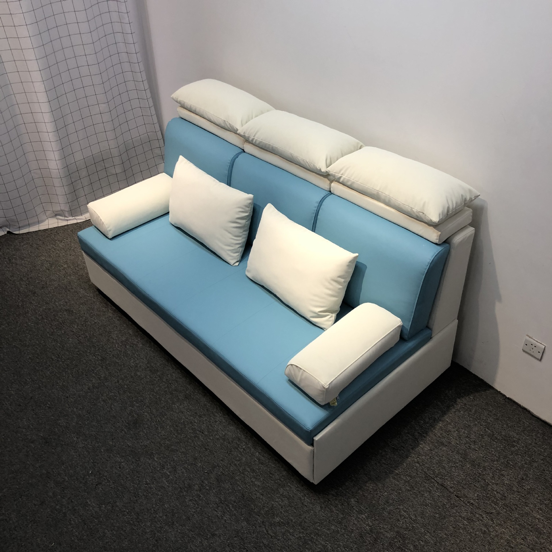 Función doble sin reposabrazos sofá cama pequeño apartamento doble triple reposacabezas funcional sofá cama