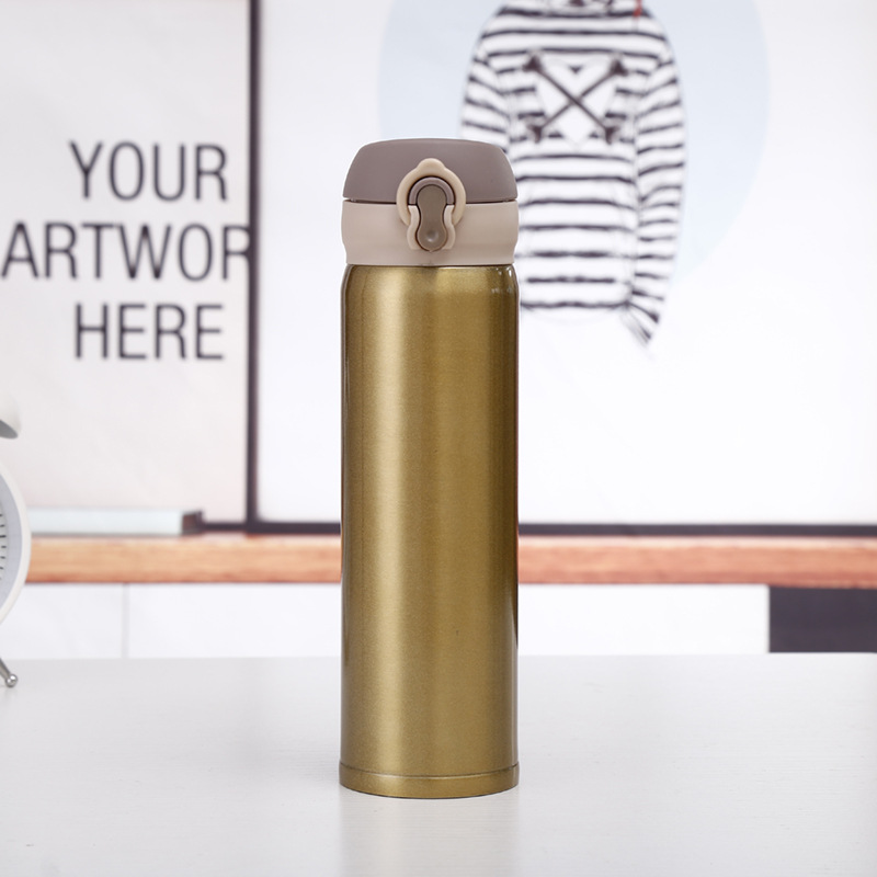 Taza termo de acero inoxidable taza de rebote taza de guisantes taza de deportes portátil coche gran capacidad termo taza