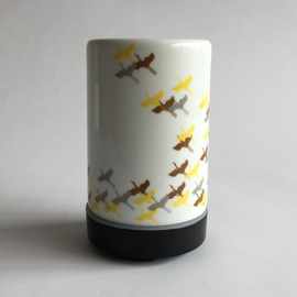 手绘陶瓷创意加湿器家用静音卧室办公室充电鹤舞香薰机外壳灯罩