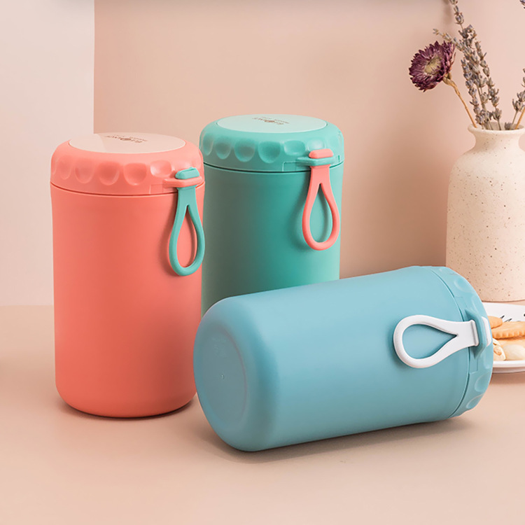 304 Stainless steel Breakfast Cup heat preservation Thomas Cup Portable Workers Lunch box Scallywag Porridge Cup With cover Fork spoon Bento Box