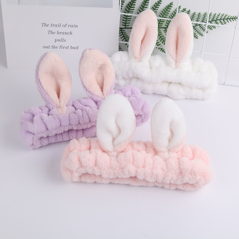 化妆束发带韩国洗脸兔耳朵发带