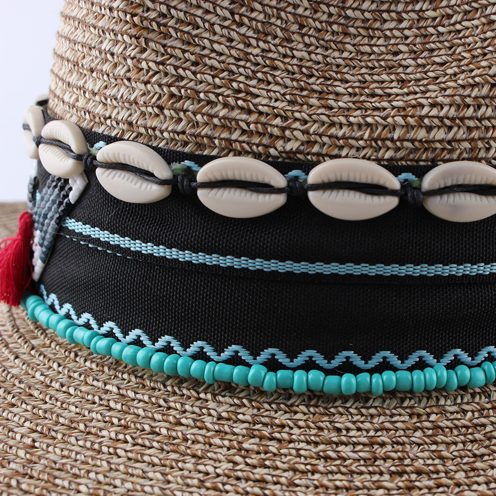 La primavera y el verano nuevo en forma de campana a prueba de sol playa sombrero de paja