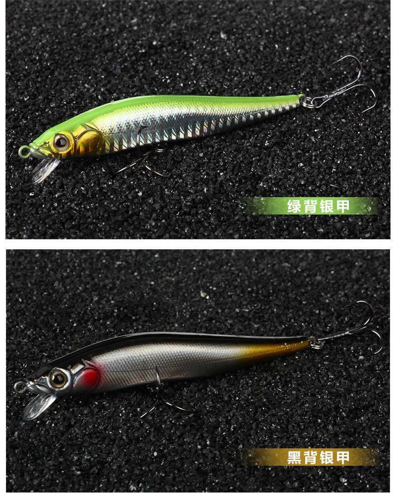 Shallow Diving Minnow Lures Sinking Hard Baits Fresh Water Bass Swimbait Tackle Gear