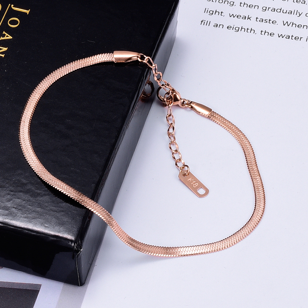 Heart 304 Stainless Steel Titanium Steel 18K Gold Plated Rose Gold Plated No Inlaid Anklet In Bulk display picture 6