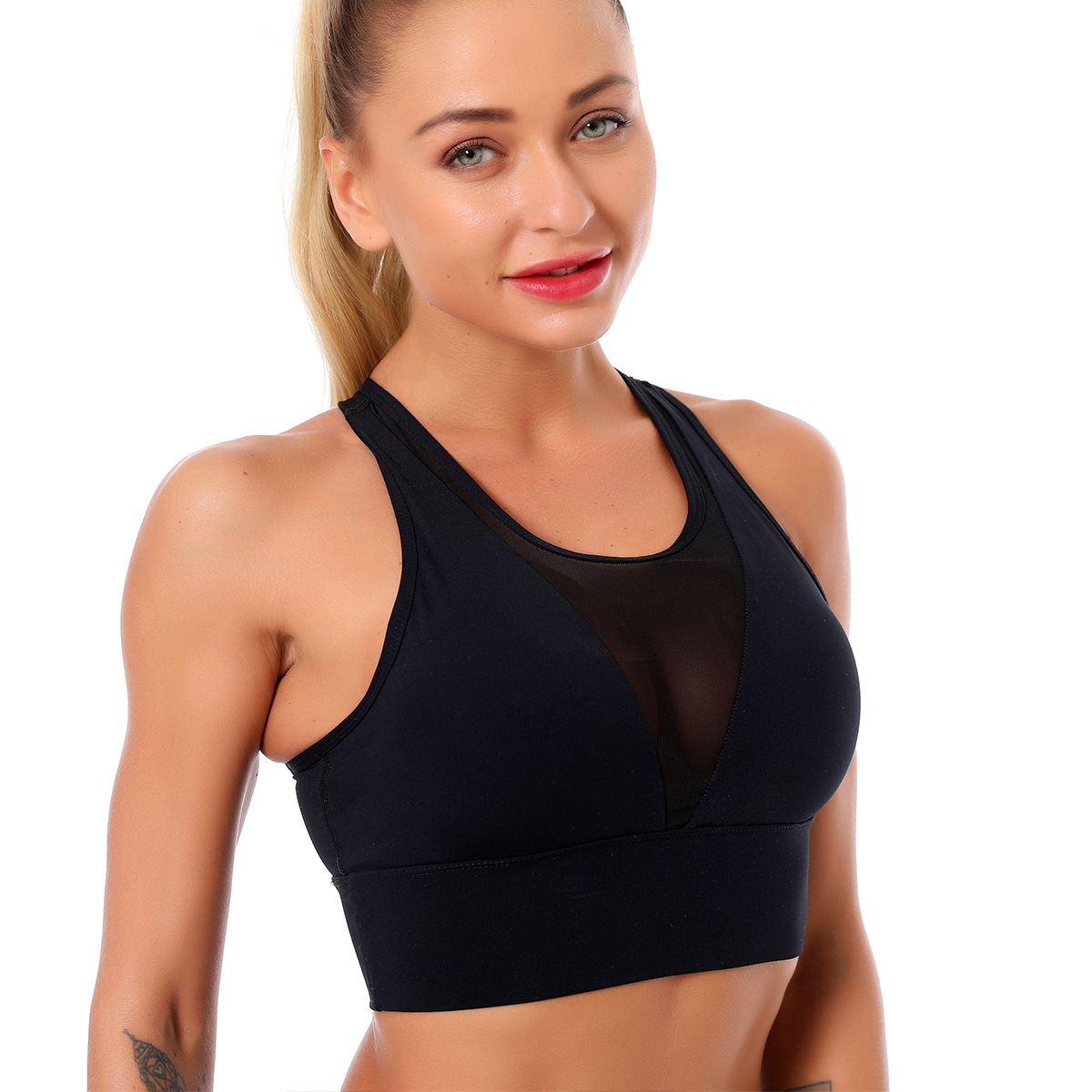 double-sided nylon without steel ring sports bra  NSLX20237