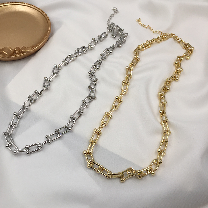 Golden Chain Necklace Cold Wind Hip-hop Exaggerated Korean Trendy Personality Thick Clavicle Chain Wholesale display picture 7