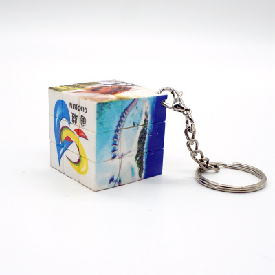 国骏3/5.7/7cm无缝直圆角ABS白胚批发来图定制广告文创三阶魔方|ms