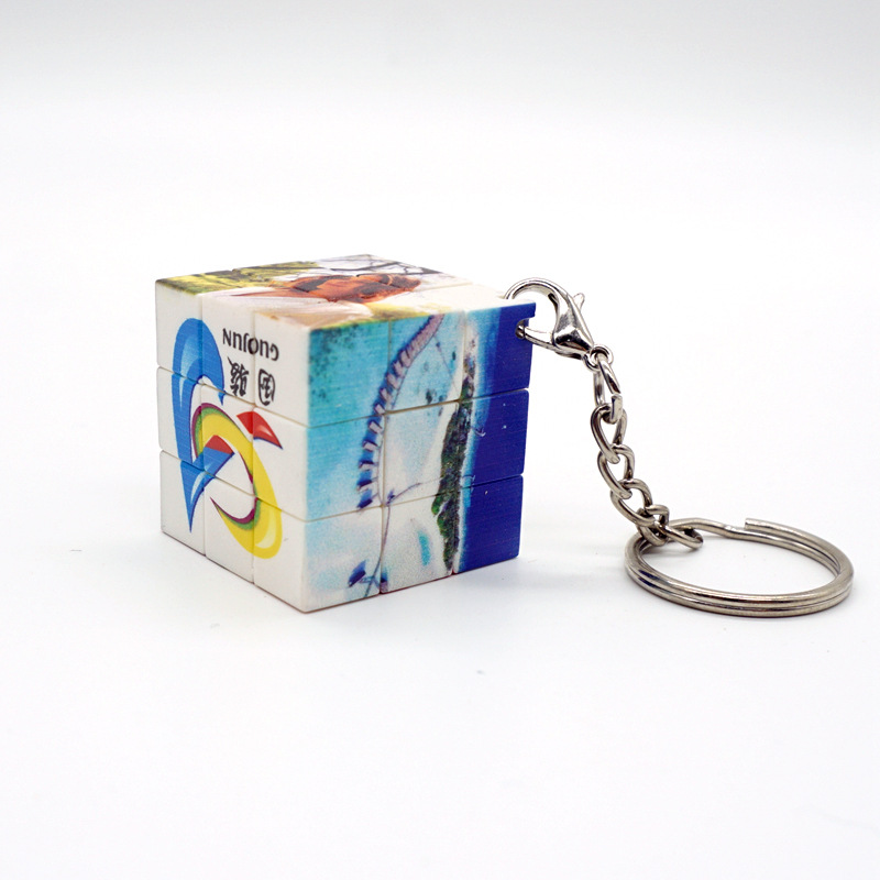 国骏3/5.7/7cm无缝直圆角ABS白胚批发来图定制广告文创三阶魔方|ms