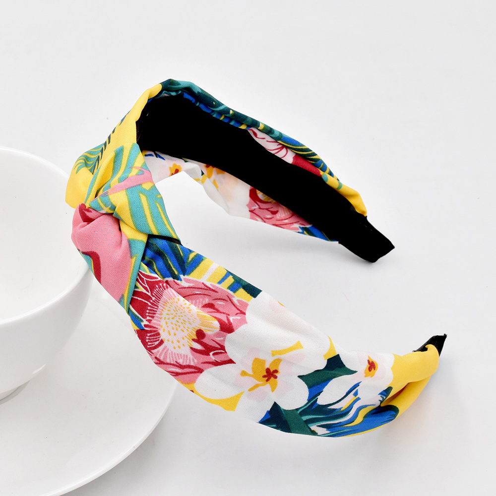 New Korean  Tropical Headband Fashion Fabric Flower Plant Headband Wholesale display picture 2