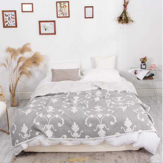 純棉針織提花夏被毯