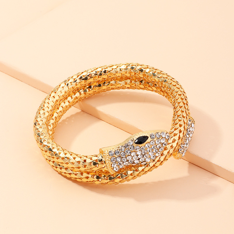 Nz1675 Naizhu Europäischer Und Amerikanischer Grenz Überschreiten Der Schmuck Großhandel Retro Mode Schlange Diamant Halskette Serpentine Armband Armband display picture 5