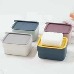 Travel Soap Box Portable Soap Dish Cleaning Brush with Sponge Brush Drain Soap Dish