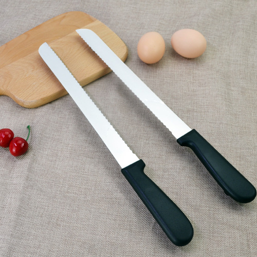 Manufacturer supplies stainless steel serrated bread knife cake knife 10 inches 12 inches toast cutting and cake baking tools