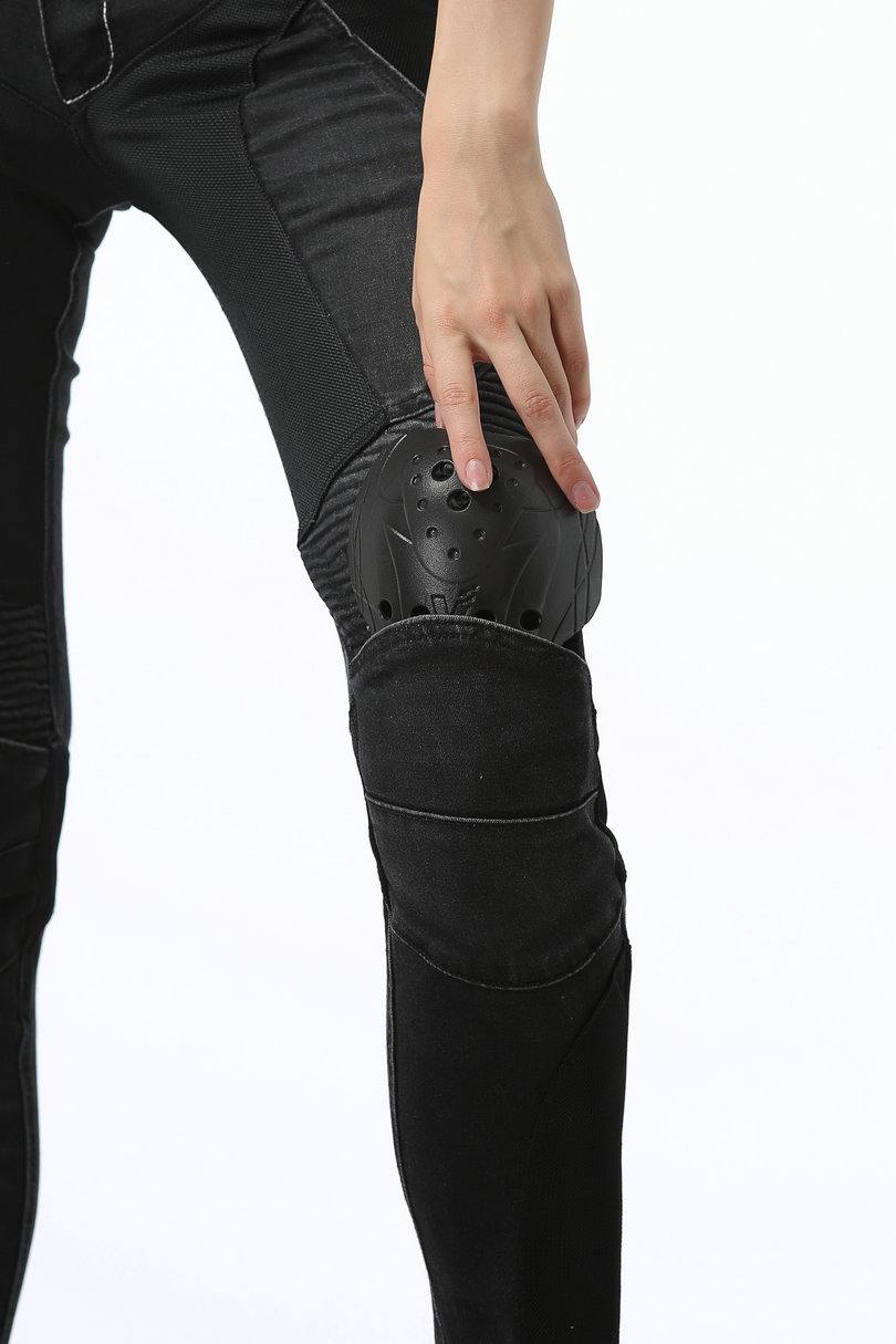 Loong biker verano malla transpirable motocicleta elástico resistente a la caída pantalones vaqueros de la motocicleta para las mujeres