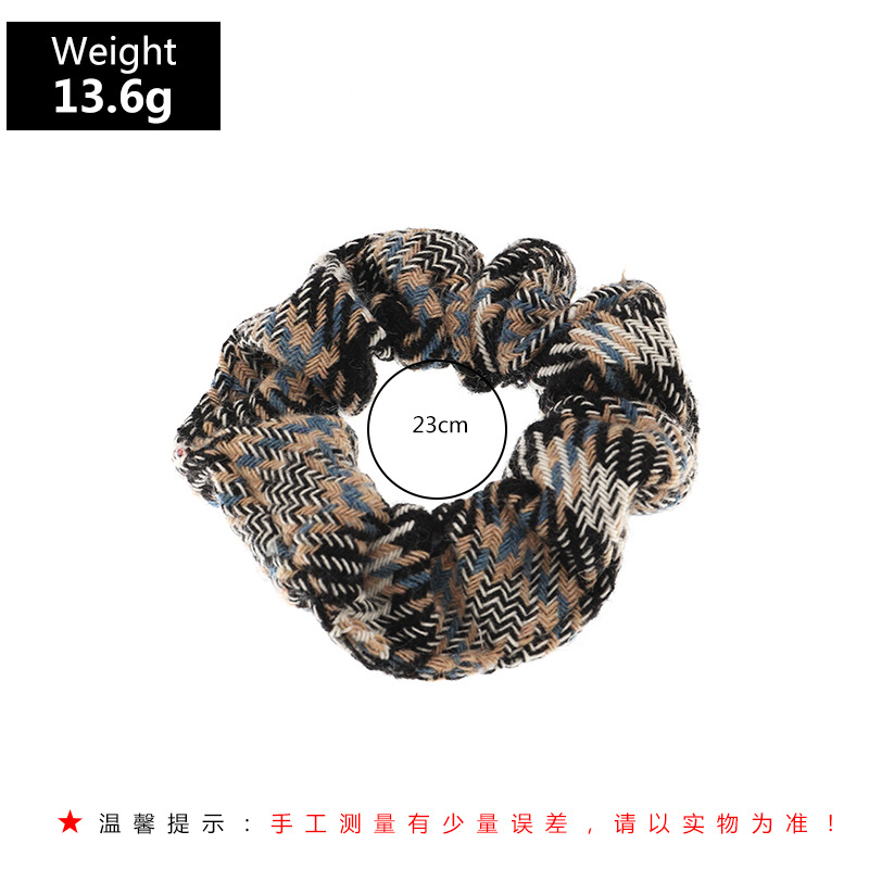 Blue Large Intestine Lattice Thick  Hair Scrunchies display picture 2