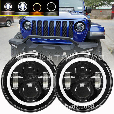 Подходит для Jeep Wrangler 7 -INCH Светодиодные фары Harlem Мотоциклевые светодиодные фары двойной модификации апертуры