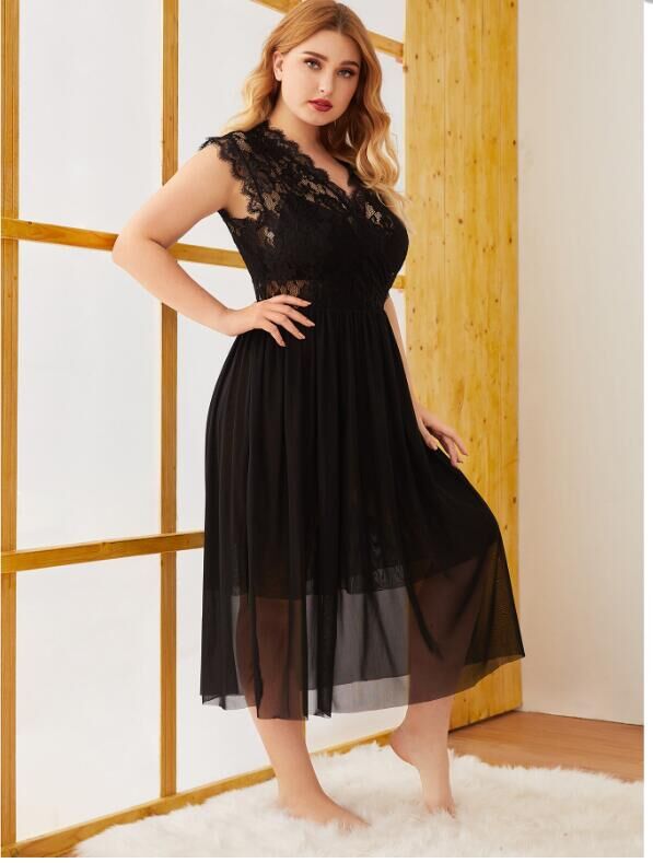 plus size sexy lace dress NSCX8394