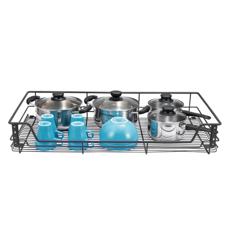 Alta platina cocina armario de cocina canasta de deslizamiento armario de cocina canasta de amortiguación cajón canasta de almacenamiento de platos estante de platos