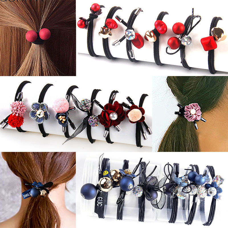the republic of korea Elastic 2021 new pattern Red Hair Band Hair rope Simplicity Leather sheath girl Hairpin Headdress