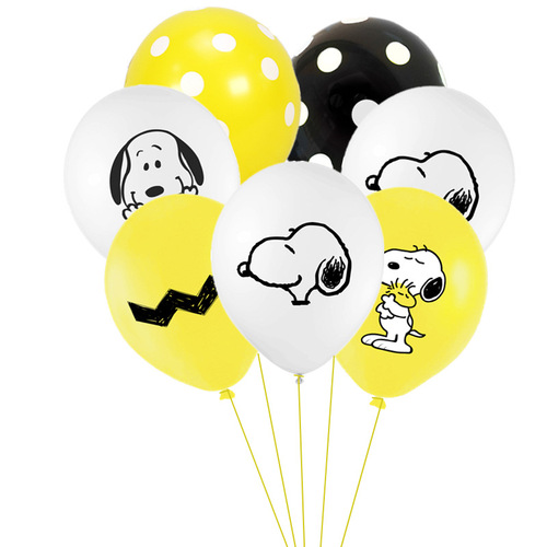 Cross-border 12-inch cartoon pattern Snoopy latex balloon cute theme balloon set birthday party decoration