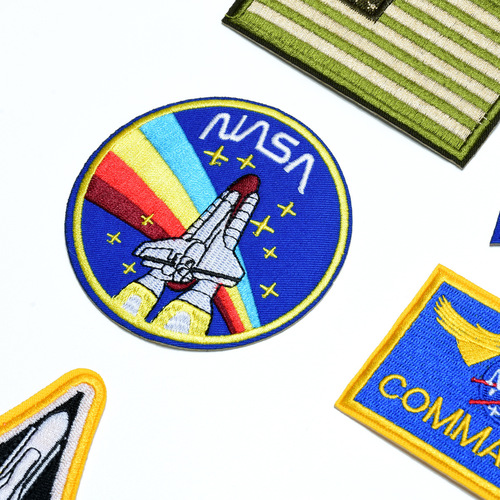 Embroidered cloth stickers computer embroidered stamps trendy brand spaceship planet rocket astronaut clothes decoration patch stickers
