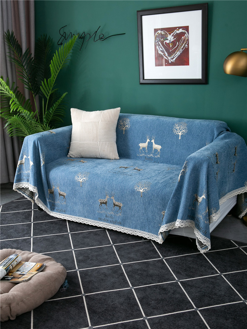 Thickened Chenille Full-cover With Deer Pattern, Non-slip, Elastic, Multi-functional, Suitable For All Seasons, Sofa_voghion.com