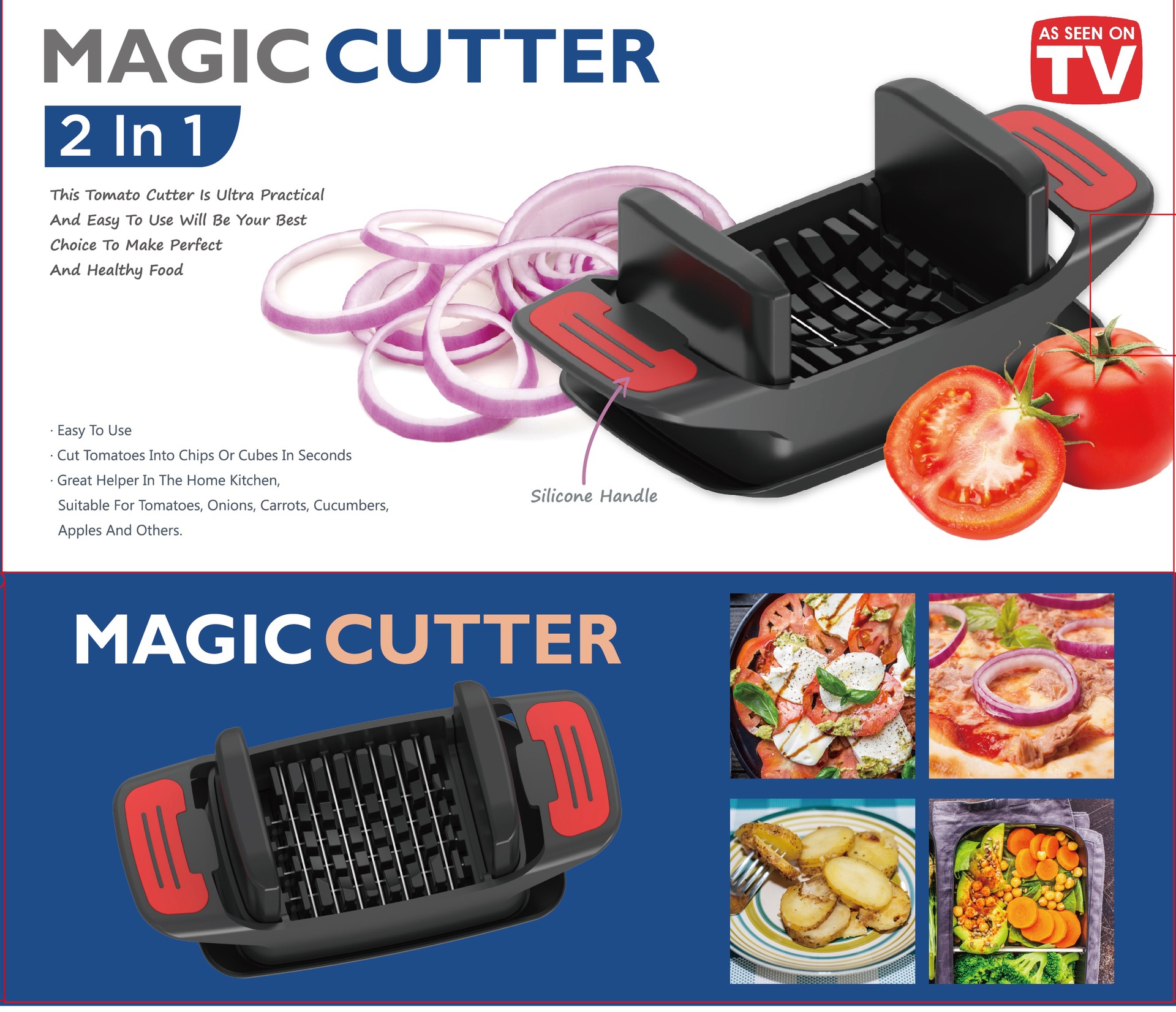 Multifunctional tomato onion cutter toma...