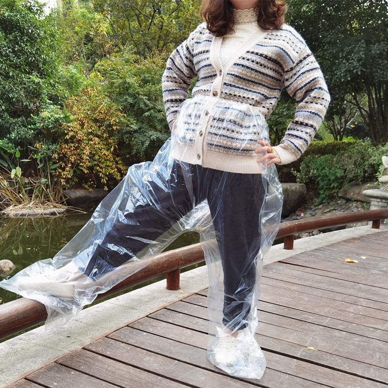 Full Seal Thickened Waterproof Working Disposable Raincoat Adult Outdoor Travel Cycling Men's and Women's Drifting Rain Pants with Foot Cover