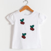 Children's white T-shirt, nail sequins, 2022 collection, children's clothing, with short sleeve, wholesale