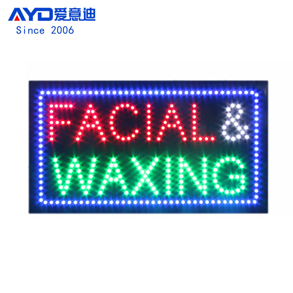 亚克力指示牌标识LED广告牌吊挂 LED Facial Waxing Sign 30x60cm
