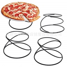 鐵線工藝品 創意披薩piza支架 雙圈螺旋支撐平穩線架圓形支架