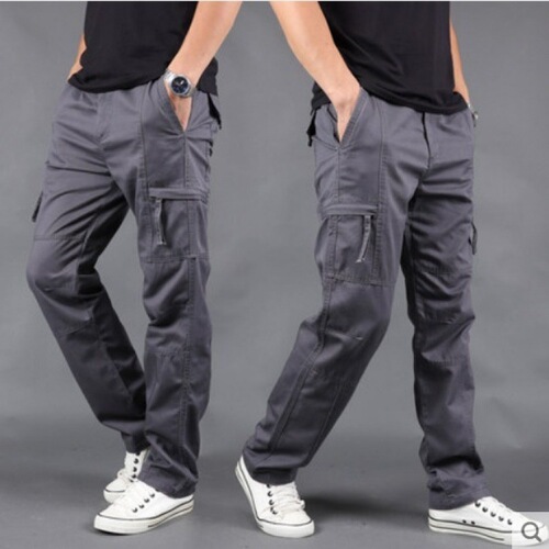 Cross-border AliExpress Work Pants Men Spring and Summer Thin Straight Leg Multi Pocket Loose Long Pants Trendy Youth Plus Size Sports
