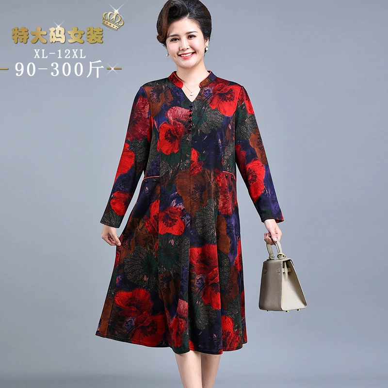 2021 осеннее платье Новое платье для толстой мамы Платье больших размеров Платье для среднего возраста на год рождения Новогоднее платье Свадебное платье