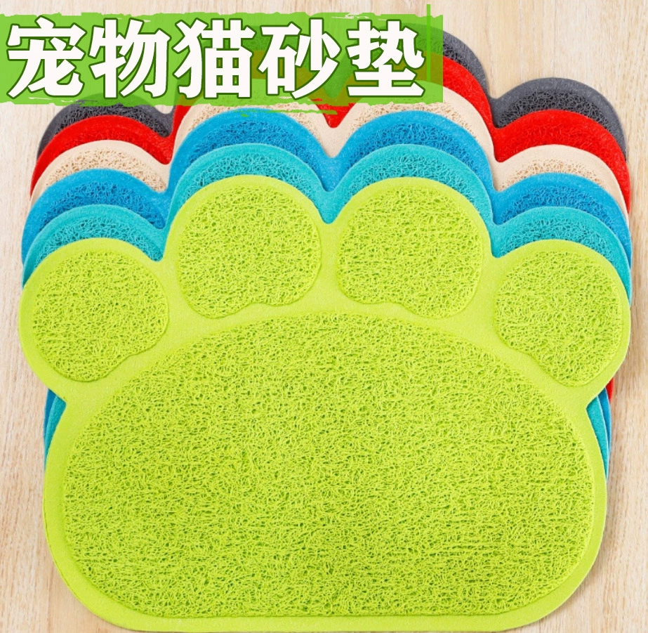 Коврик для кошачьего туалета нескользящий коврик для кошачьего туалета герметичный коврик для кошачьего туалета ПВХ коврик для домашних животных с принтом лапы коврик для кошачьего туалета