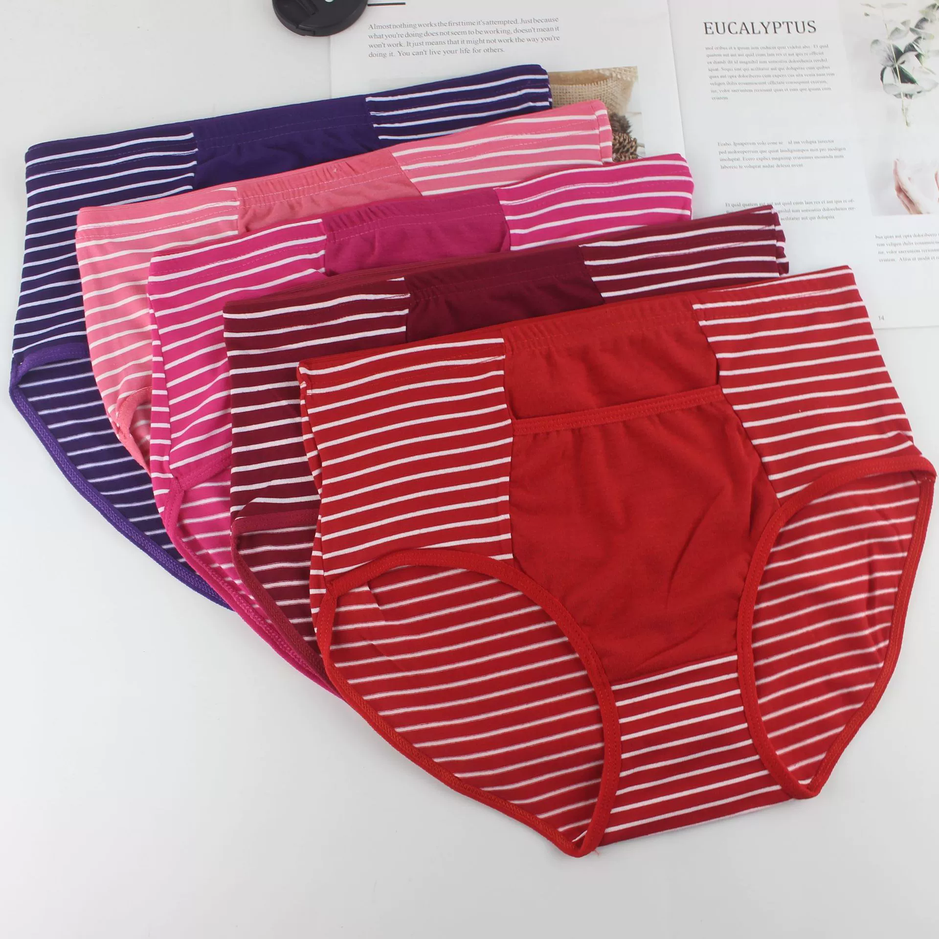 Elastic underwear, comfortable pants, plus size, for middle age